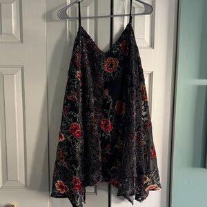Floral Black and Red Women's Dress